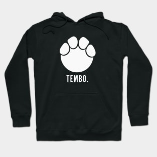 white TEMBO with footprint Hoodie